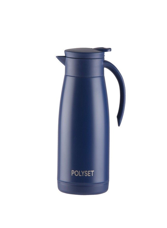 Polyset Supreme Vacuum Insulated Stainless Steel Flask, Water, Beverage, Travel Bottle, Jug, Airpot, Coffee, Tea Pot (Blue 1000 ml) - Image 1